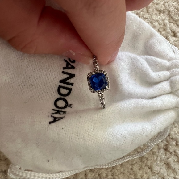 Blue Square Pandora Ring - Picture 3 of 5